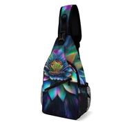 Trippy Lotus Flower Flower Uomo Donna Sling Bag Casual Zaino Monospalla Regolabile Borsa A Tracolla Per Trekking Escursionismo Sportivo