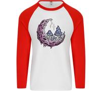 Trippy Magic Mushroom Moon LSD Psichedelico Uomo L/S Baseball T-Shirt