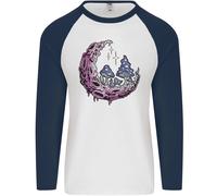 Trippy Magic Mushroom Moon LSD Psichedelico Uomo L/S Baseball T-Shirt