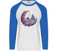 Trippy Magic Mushroom Moon LSD Psichedelico Uomo L/S Baseball T-Shirt
