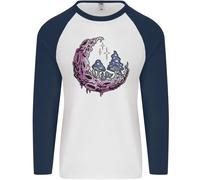 Trippy Magic Mushroom Moon LSD Psichedelico Uomo L/S Baseball T-Shirt