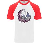 Trippy Magic Mushroom Moon LSD Psichedelico Uomo S/S Baseball T-Shirt