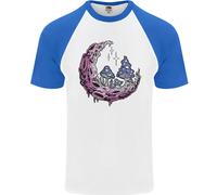 Trippy Magic Mushroom Moon LSD Psichedelico Uomo S/S Baseball T-Shirt