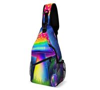 Trippy Magic Mushrooms Art Unisex Crossbody Bag Multitasche Borsa A Tracolla Casual Sling Bag Per Outdoor Escursionismo Sportiva