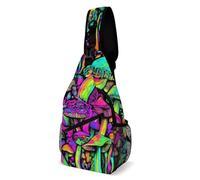 Trippy Mushroom Magic World Art Unisex Zaino Monospalla Antifurto Borsas A Spalla Regolabile Borsa Monospalla Per Lavoro Sportiva Ciclismo