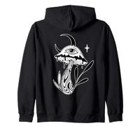 Trippy Mushroom Moon Magic Eye Blackwork Felpa con Cappuccio