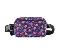 Trippy Mushrooms - Marsupio a tracolla per donne, uomini e adolescenti, con motivo a funghi, per viaggi, palestra, lavoro, Stelle Neon Colorato Moda, 1 Size