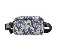 Trippy Mushrooms - Marsupio a tracolla per donne, uomini e adolescenti, con motivo a funghi, per viaggi, palestra, lavoro, seamless, modello, con, foglie, stampe, 1 Size