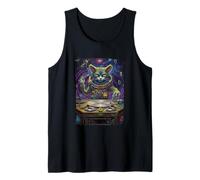 Trippy Space Cat Dj Fun Festival Party Art Canotta