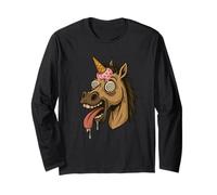 Trippy Unicorn Ice Cream Head - Weird Horse Fantasy Design Maglia a Manica