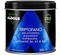Triptofano con Melatonina e Magnesio - Vitamina B6, B5, B3 e Spirulina - Triptofano Integratore Forte - Integratore Sonno Profondo - Melatonina per Dormire - Ansia e Stress - Calma, Benessere - ALDOUS