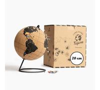 TRIPVEA® Globo Terrestre 20 cm vintage in sughero - Mappa mondo decorativa a tema viaggio - Idea regalo e decorazione ideale per l'ufficio o la camera dei bambini