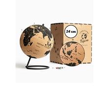 TRIPVEA® mappa del mondo - Globo terrestre in sughero (Globo in sughero 24 cm) - Decorazione perfetta per il tuo ufficio - Idea regalo per adulti e bambini