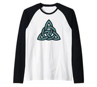 Triquetra Il Simbolo Celtico della trinità e della connessione Maglia con Maniche Raglan
