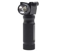 TRIROCK 250 Lumen LED Bulb Gun Flashlight Combo torch in Black Metal with Tactical Vertical Grip Fits Picatinny Weaver 21mm Rail Mount
