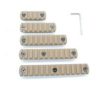 Trirock 5-pack TAN/FDE keymod picatinny rail sections kit fits key mod handguard rail mount system - 5,7,9,11,13 Slots