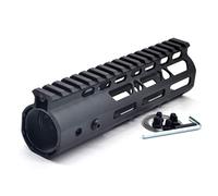 Trirock Black 7 Inches Free Float M-LOK AR15 AR-15 Handguard with Rail Mounted Steel Barrel Nut fit .223 5.56 rifles
