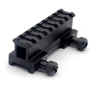 TriRock see-through 8 Slots Flat-Top Picatinny Riser Mount Base Dovetail Weaver Adapter fits 20mm Rail for Scope Optics - Thumb knob system