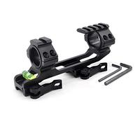 TRIROCK Tactical Cantilever Scope Mount with Picatinny Tops and Bubble Level in 1-Piece 2-Inch Offset QR/QD for Weaver/Picatinny Rails scope ring mount 30mm & 25.4mm (1 inch)
