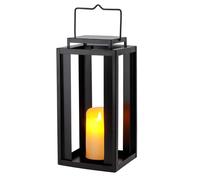 TRIROCKS Lanterna Metallica Grande per Esterno 43 cm Alta, Porta Candela Appeso Decorativa con Candela Timer Senza Fiamma a LED per Casa, Giardino, Patio (Senza Vetro)