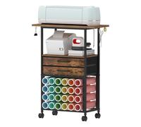 Trironsun Organizzazione Craft Cart compatibile con macchine Cricut Rollender Craft Organizer 24 supporti in vinile 2 cassetti in tessuto per la stanza del fai da te