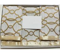 Tris 3 Centrini Eleganti Tinta Unita con Fascia Decorativa Prodotto Italiano