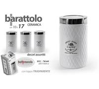 TRIS BARATTOLI BARATTOLINO 1017CM CERAMICA SALE ZUCCHERO CAFFE TAPPO TRASPARENT