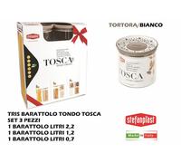 TRIS BARATTOLO TONDO TOSCA BIANCO/TORTORA CHIARO