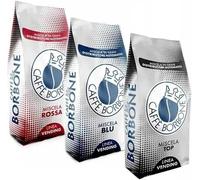 Tris Caffè in grani Caffè Borbone Miscela Rossa, Blu e Top 1 kg x 3