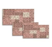 Tris camera da letto scendiletto 3 tappeti ciniglia classico arazzo rosa