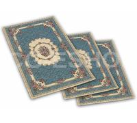 TRIS CAMERA DA LETTO SCENDILETTO 3 TAPPETI CINIGLIA CLASSICO AZZURRO