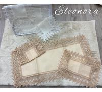 Tris Centri Centrini Runner 3 Pezzi Renato Balestra "Eleonora" Elegante Ricamato