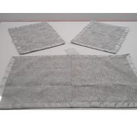 Tris centrini 3 pezzi fantasia floreale elegante grigio biscotto made in italy