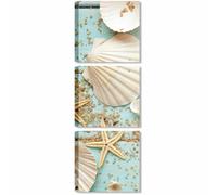 Tris Conchiglie Mare - Quadri Marini per Bagno Soggiorno Camera Stampe su Tela