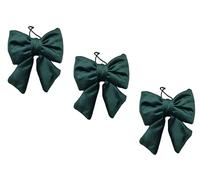 Tris di Fiocchi di Natale in velluto imbottito, decorazione natalizia per albero, dimensione 14x15cm (Verde)