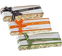 TRIS DI TORRONE ASSORTITO PISTACCHIO MANDORLA ARANCIA 3X150GR