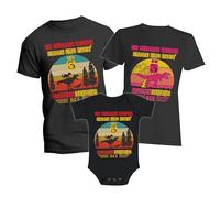 Tris Famiglia La nostra prima Festa del Papà Dinosauro Trex Body Neonato Personalizzato 3 Bimbo Dinosauri Tshirt Coordinati Family