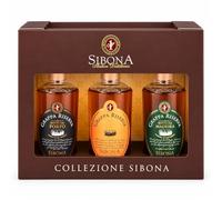 Tris Grappa Riserva 3 Bottiglie da 20cl - Sibona - Invecchiate in Botti da Porto, Tennessee Whiskey e Madeira - Selezione Wood Finish - Confezione Regalo