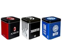 TRIS Mini Panettone BIANCONERO + NERAZZURRO + ROSSONERO con Uvetta e Senza Canditi in Latta per Juventus, Inter e Milan 80g (2024)