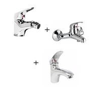 TRIS Miscelatore Rubinetto Lavello Lavabo Cucina Bidet Vasca da Bagno Completi