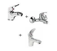 TRIS Miscelatore Rubinetto Lavello Lavabo Cucina Bidet Vasca da Bagno Completi