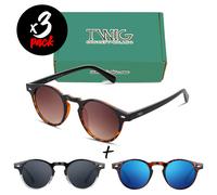 Tris occhiali da sole TWIG Pack MENDEL uomo/donna UV400 tondi vintage