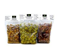 Tris Olive Quattrociocchi: Schiacciate, Verdi Denocciolate e Nere Grinze in Olio Extra Vergine di Oliva