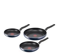 Lagostina Mirtillo, Set di 3 Padelle 20, 24 e 28 cm con rivestimento in Titanio Antiaderente per Tutti i Piani Cottura, Tecnologia Thermo-Signal, Cottura Uniforme, Senza PFOA, Piombo e Cadmio