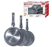 Tris Padelle Pietra Antiaderente 20-24-28 cm Set Cucina Induzione - Madame Petra