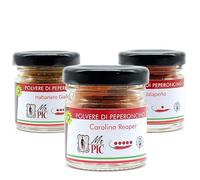 Tris Polveri di Peperoncino Mr Pic Carolina Reaper, Habanero Giallo e Jalapeño 15 gr x 3