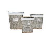 TRIS portabiancheria rettangolare in vimini My Storage Home grigio marrone