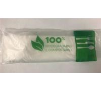 TRIS POSATE MONOUSO +TOVAGLIOLO- BIODEGRADABILI E COMPOSTABILI-250pz,