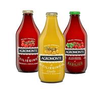 Tris Salse Agromonte: Pomodoro Ciliegino, Ciliegino e Basilico e Ciliegino Giallo 330 gr x 3