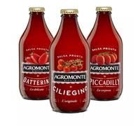 Tris Salse Rosse Agromonte: Pomodoro Ciliegino, Datterino e Piccadilly 330 gr x 3